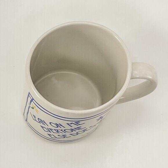 Vintage Mug Slants “Lean On Me Everyone Else Does” Funny Slanted Coffee Mug - Picture 3 of 6